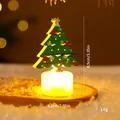 Bougie électronique LED sapin de Noël veilleuse 8,5 cm de haut décoration festive - Bougie électronique LED / Noël arbre