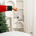 Silberner Weihnachtsglocken-Anhänger mit Schleife und Maßangaben für Dekoration - Silberne 3 Glocken (24SDLD02) / Weihnachtsglocke