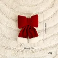 Large wine red velvet Christmas bow pendant decoration with dimensions 15x12cm and 20g - 12cm / Wine Red Bowknot