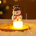 Bougie LED bonhomme de neige lueur chaude, 3.7x8.5cm décoration de Noël compacte - Bougie électronique LED / Bonhomme de neige