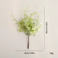 Artificial frosted green plant branch with dimensions 30x18cm for home DIY decor - 6 Branches/Bundle (18x30cm) / Heart Grass