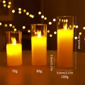 Candele LED senza fiamma in cilindri di vetro con dimensioni e peso indicati - Set di Tre Colori Misti / S+M+L