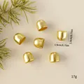 Sechs goldene Metall-Glockenkappen für DIY-Weihnachtsbaumschmuck mit Größenangaben - Runde Kupferglocke Klein (1.9cm)