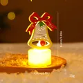 Veilleuse bougie LED de Noël avec motif cloche et lueur jaune chaude et douce - Bougie électronique LED / Cloche