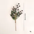 Tige de baies de Noël givrées artificielles pour décoration, 30 cm de long, 8g - Myrtille