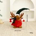 Festive Christmas reindeer plush doll with red sequins, size 28x20cm and 500g weight - Retractable Figurine / Sitting - Reindeer