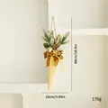 Elegant 48cm Christmas cone wall hanging ornament with pine and gold berries - Gold Ice Cream Style (SDBQL01) / Cone-Shaped Ornament
