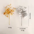 Kunstmatige kerst glitter bessen tak decoraties in goud en zilveren afwerkingen - Tak / Combinatie 12