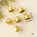Decoratieve gouden metalen kerstklokjes, 2,7 cm diameter, set van 6 stuks voor de boom - Ronde Koperen Bel Groot (2.7cm)