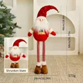 Gnomo di Babbo Natale telescopico in peluche rosso con gambe regolabili per decorazione - Statuina retrattile / Babbo Natale Telescopico