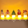 Lot de 5 bougies chauffe-plat LED décoratives de Noël avec formes Père Noël et Bonhomme - Set de 5 pièces / Pack Vacances Mixte 5 Pièces