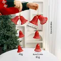 Pendenti decorativi a campana di Natale rossi cavi con info su peso e dimensioni - Set a Griglia Rossa Piccolo + Grande (24SDLD02) / Campanella di Natale