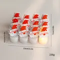 Lot de 12 bougies LED de Noël Père Noël avec dimensions précises et poids total de 236g - Lot de 12 / Père Noël