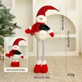Pupazzo di neve natalizio telescopico in peluche, paillettes, altezza da 48 a 68 cm - Statuina retrattile / Telescopico-Pupazzo di Neve