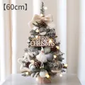 60cm tabletop PE Christmas tree decorated with warm LED lights and silver ornaments - PE Light Tree [60cm Ice Baby Set]