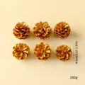 Six gold painted natural pine cones for festive Christmas decor and crafts 4-5cm - Gold Sprayed Pine Cones / 4-5CM (6 Pcs) / Gold