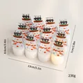 Lot de 12 bougies LED chauffe-plat avec bonhommes de neige pour déco de Noël - Lot de 12 / Bonhomme de neige