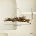 Natural pinecone branch Christmas hanging decor with 60cm width and rustic style - Birch Twig Hanging Ornament