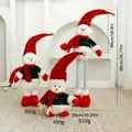 Tre dimensioni di decorazioni natalizie a pupazzo di neve in peluche con paillettes - Statuina retrattile / Famiglia di Pupazzo di Neve