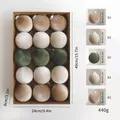 Assorted set of 15 handmade flocked velvet Christmas balls in earthy tones, 8cm each - 15 Pieces (8cm) / Green