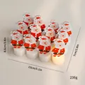 Lot de 12 bougies chauffe-plat LED Père Noël de Noël blanc chaud, 236g - Lot de 12 / Père Noël Debout