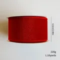 Luxurious red velvet Christmas ribbon roll 6.3cm wide 10 yards for DIY handmade crafts - 6.3cm x 10 Yards / Red