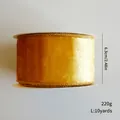 Gold velvet ribbon roll 6.3cm wide for Christmas DIY crafts and gift wrapping. - 6.3cm x 10 Yards / Gold