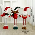 Set di bambole di peluche di Natale telescopiche con pupazzo di neve, renna e Babbo Natale - Statuina retrattile / Set 3 Stili Telescopici