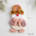 Pink sequin Christmas snowman plush doll with antlers and bow tie decoration - Dancing Doll / Style G Snowman