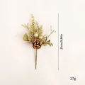 Gouden glitter kerstbloemtak met dennenappel, 25 cm hoog, 27 gram gewicht - Tak / Gouden Stam