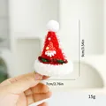 Simpatico fermaglio per capelli cappello di Natale in peluche con gnomo, 9x7cm, 15g - Babbo Natale con Perline