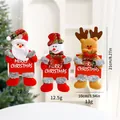 Handmade Christmas plush hanging ornaments set with Santa Snowman and Reindeer designs - Dancing Doll / Display Set 2 (8 PCS)
