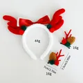 Simpatico set di cerchietto e fermagli con corna di renna rosse natalizie per feste - Rosso (Cerchietto + Mollette)