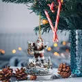 Detailed view of Santa Claus and castle acrylic ornament hanging on a cozy Christmas tree. - Santa Claus and Castle Style (Style 01)