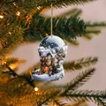Detailed view of acrylic Christmas ornament with cozy winter castle scene design - Boot-Shaped Castle Style (Style 02)