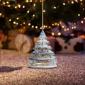 Acrylic flat Christmas tree hanging ornament with realistic 3D snowy crystal glass effect - Crystal Effect Christmas Tree Style (Style 03)