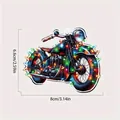 Detailed view of vintage motorcycle Christmas ornament with dimensions 8cm by 6.6cm - Vintage Motorcycle (4)