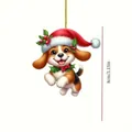 Vista detallada de este lindo adorno navideño de Beagle acrílico de 8 cm de alto. - Estilo Beagle (調皮小狗05款)