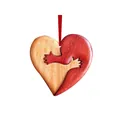 Uniek hartvormig omhelzend ornament met rood lint voor Valentijnsdag versiering - Hart Knuffel Stijl 1