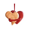 Dubbel hart hanger met rood lint voor Valentijnsdag decoratie - Hart Knuffel Stijl 3