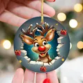 Creative Christmas reindeer acrylic ornament for tree decoration pendant - Creative Penguin Style 04