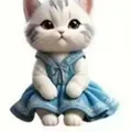 Nahaufnahme eines süßen 2D-Acryl-Katzenanhängers in einem hübschen blauen Kleid - Katze Stil (10款)