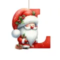 Vista detallada del adorno navideño de acrílico 2D de Papá Noel con la letra L para colgar - L