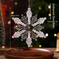 Acrylic snowflake Christmas tree ornament with glitter and holographic finish hanging - Colorful Glitter Snowflake