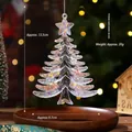 Transparent acrylic Christmas tree ornament with colorful sequins and a star topper hook. - Colorful Glitter Christmas Tree