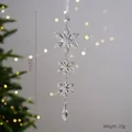 Elegante adorno de copo de nieve de cristal de 22 cm para decorar el árbol de Navidad. - Cadena de Copos de Nieve de Cristal