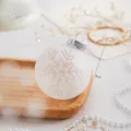 Witte matte kerstbal ornament met sneeuwvlokpatroon, 8 cm diameter, SKU-weergave. - 8cm / Gematteerde Sneeuwvlok