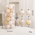 Elegant 24-piece cream Christmas ball set with various textures and size labels - 6cm (Pack of 24) / Champagne Gold