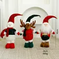 Set of three sequined Christmas plush dolls featuring Santa, Snowman and Reindeer, 45cm height - Three-Piece Set / 3 Standing Styles Set