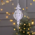Elegante adorno de Navidad de cristal PC transparente para árbol de navidad 17x8cm - Colgante de Diamante de Cristal
